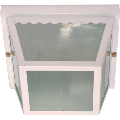 Nuvo Lighting 60/470  2 Light - 10" - Carport Flush Mount - With Textured Frosted Glass in White Finish